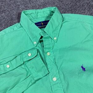 Polo Ralph Lauren Long Sleeve Green Featherweight Twill Button Up Shirt Men's M